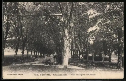 AK Chasseneuil /Charente, Allée Principale du Château