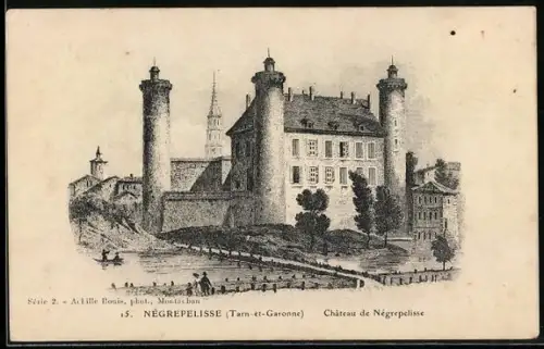 Künstler-AK Nègrepelisse /Tarn-et-Garonne, Château de Nègrepelisse