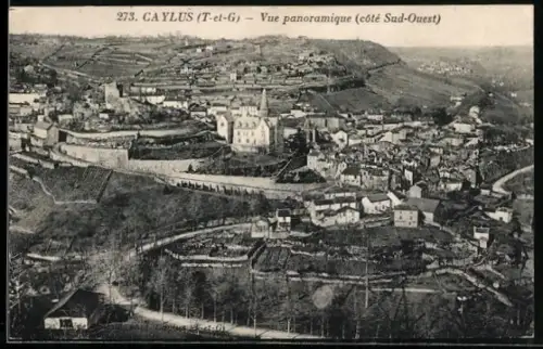 AK Caylus /T-et-G, Vue panoramique côté Sud-Ouest
