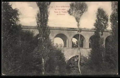 AK Auvillars /Tarn-et-Garonne, Pont et Viaduc de Poutoy