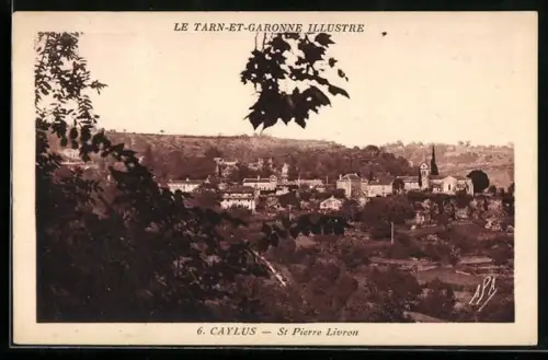 AK Caylus /T.-et-G., St Pierre Livron et vue du village pittoresque