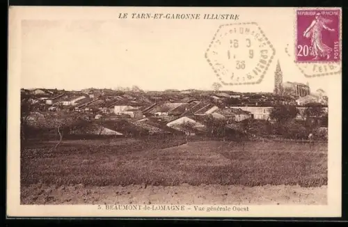 AK Beaumont-de-Lomagne, Vue générale Ouest