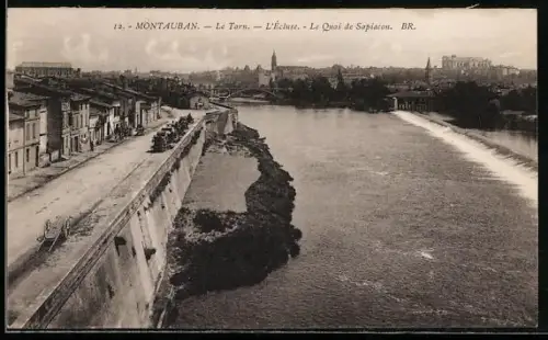 AK Montauban, Le Tarn, L`Écluse, Le Quai de Sapiacon