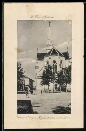 AK Valence-d`Agen /Tarn-et-Garonne, Église et Place Notre-Dame