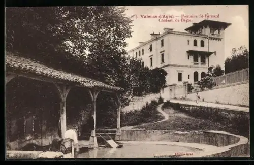 AK Valence-d`Agen, Fontaine St-Bernard et Château de Bégou