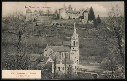 AK Cornusson /Tarn-et-Garonne, Château et Église de Cornusson