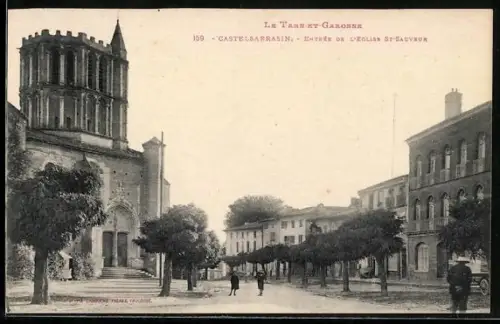 AK Castelsarrasin /Tarn-et-Garonne, Entrée de l`église St-Sauveur