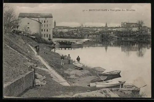 AK Montauban, Vue prise des Moulins