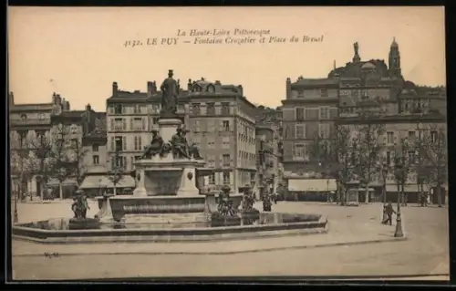 AK Le Puy, Fontaine Crozatier et Place du Breuil