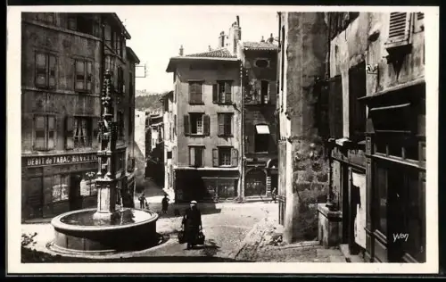 AK Le Puy /Haute-Loire, Rue des Tables et Fontaine du XVe siècle