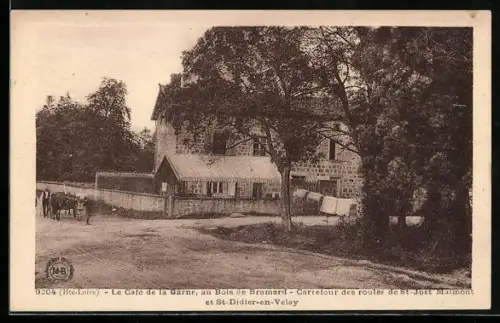 AK Le Bois de Bramard, Le Café de la Gare au carrefour de St-Just Malmont et St-Didier-en-Velay