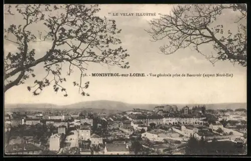 AK Monistrol-sur-Loire, Vue générale prise de Beauvoir, aspect Nord-Est