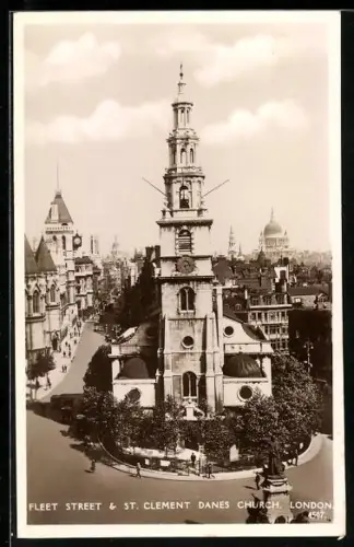 AK London, Fleet Street & St. Clement Danes Church