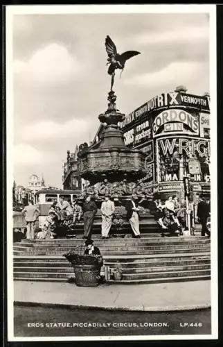 AK London, Piccadilly Circus, Eros Statue