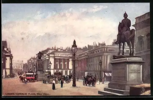 Künstler-AK London, Waterloo Place, Pall Mall