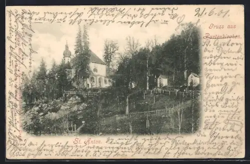 AK Partenkirchen, St. Anton, Kirche, Friedhof