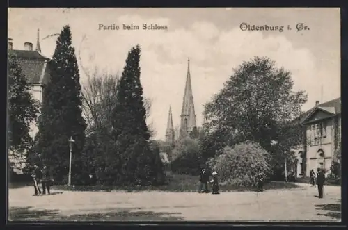 AK Oldenburg i. Gr., Partie beim Schloss