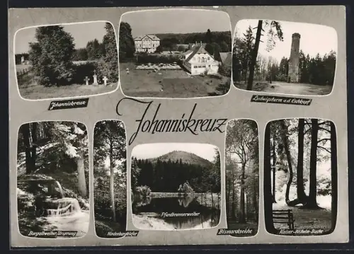 AK Johanniskreuz, Gasthaus-Pension Hch. Braband, Ludwigsturm, Burgalbweiher Ursprung, Kaiser-Wilhelm-Buche