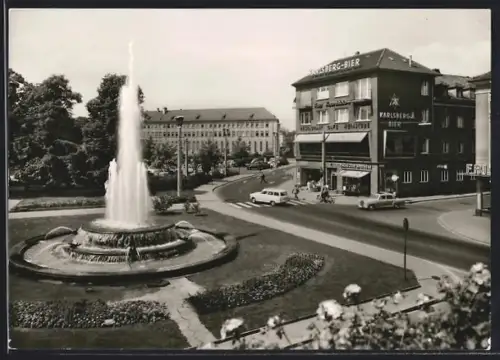 AK Kaiserslautern /Pfalz, Pariser Strasse, Fackelrondell, Gasthaus