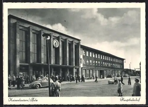 AK Kaiserslautern /Pfalz, Hauptbahnhof mit Vorplatz