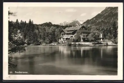 AK Garmisch-Partenkirchen, Badersee, Hotel Badersee