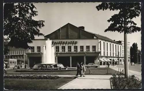 AK Kaiserslautern /Pfalz, Fackelrondell u. Pfalztheater