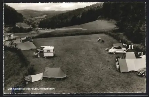 AK Mespelbrunn /Spessart, Campingplatz aus der Vogelschau