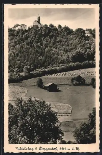 AK Ulrichsberg b. Deggendorf, Kirche und Landschaft
