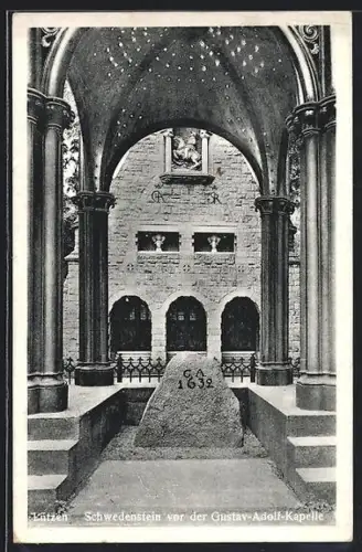 AK Lützen, Schwedenstein vor der Gustav-Adolf-Kapelle