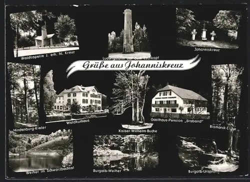 AK Johanniskreuz, Hotel Waldkurhaus W. Braband, Johanniskreuz, Bismarck-Eiche