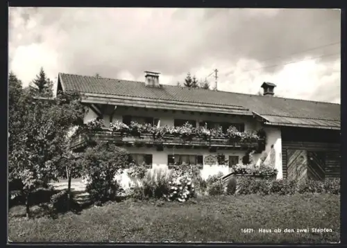 AK Oberstdorf, Fremdenheim Haus ob den zwei Stapfen, Inh. H. Hormann