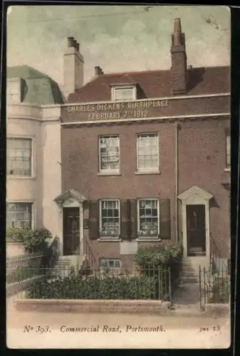 AK Portsmouth, No 393. Commercial Road, Dickens` Birthplace