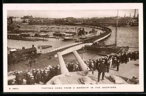 AK Portsmouth, Portsea Hard from a Warship in the Dockyard