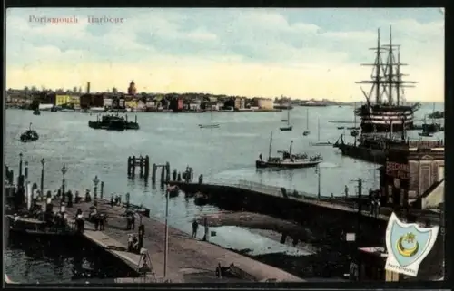 AK Portsmouth, Harbour, Panorama, Wappen