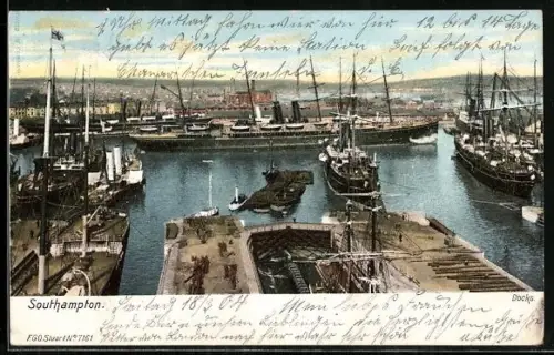 AK Southampton, Docks, Panorama