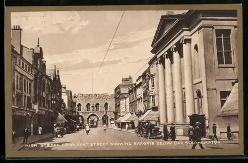 AK Southampton, High Street from East showing Bargate, Below Bar