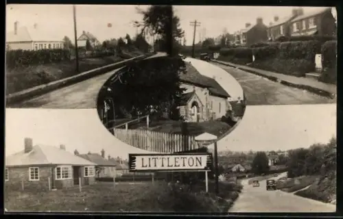 AK Littleton, Kirche, Strassenpartie, Ortspartie