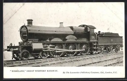 AK Britische Lokomotive Nr. 178 Kirkland der Great Western Railway, englische Eisenbahn