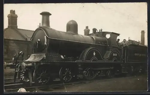 AK Britische Lokomotive Nr. 860 der Great Central Railway mit Fahrpersonal, englische Eisenbahn