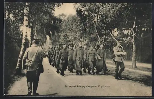 AK Transport kriegsgefangener Engländer in Uniform