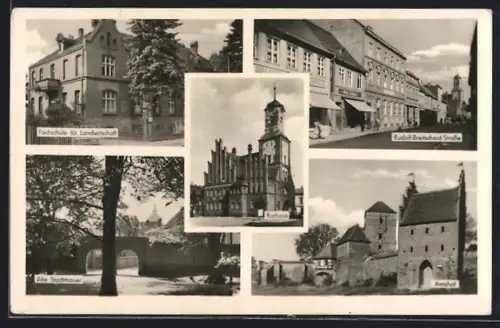 AK Wittstock, Fachschule für Landwirtschaft, Rathaus, Rudolf-Breitscheid-Strasse, Alte Stadtmauer, Amtshof
