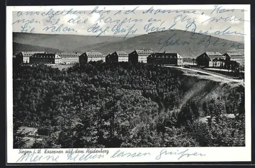 AK Siegen, Kasernen auf dem Heidenberg