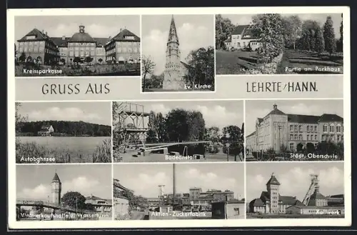 AK Lehrte /Hann., Aktien-Zuckerfabrik, Kaliwerk, Kreissparkasse