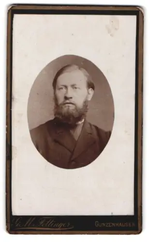 Fotografie G.M. Fettinger, Gunzenhausen, Schäubeleinsmühle, Porträt eines Mannes mit Bart