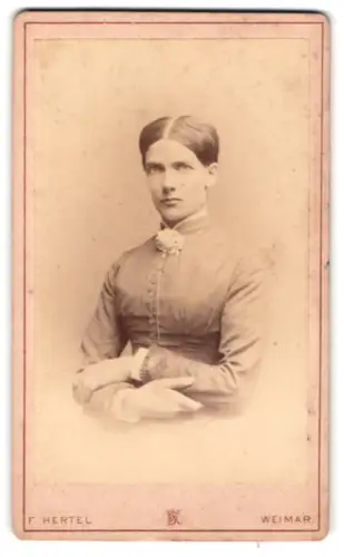 Fotografie F. Hertel, Weimar, Schützengasse 5, Porträt einer Dame