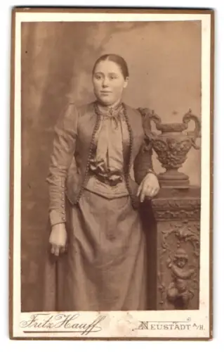 Fotografie Fritz Hauff, Neustadt a/H., Friedrichstrasse 21, Porträt einer Dame