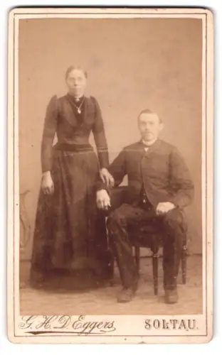 Fotografie G.H.D. Eggers, Soltau, eindrucksvolles Portrait eines Paares