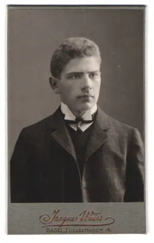 Fotografie Jacques Weiss, Basel, Elisabethenstr. 4, Porträt eines jungen Mannes