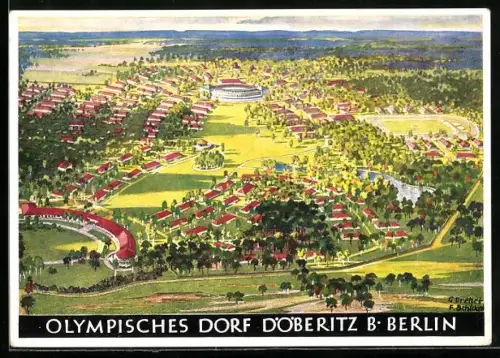 AK Döberitz / Dallgow, Olympische Spiele 1936 in Berlin, Das Olympische Dorf