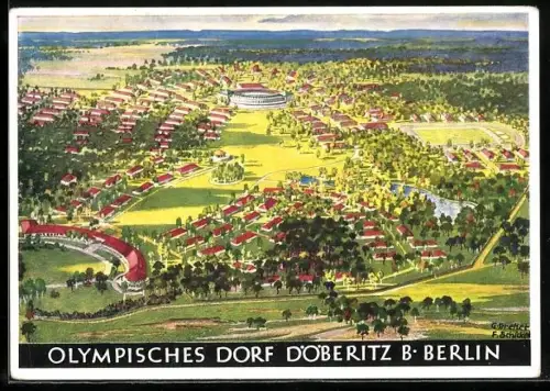 AK Döberitz / Dallgow, Olympische Spiele 1936 in Berlin, Das Olympische Dorf